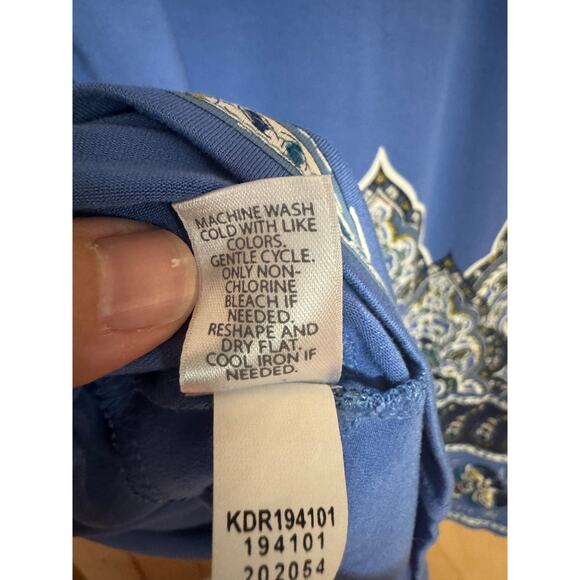 J. Jill | Wearever Collection Blue Paisley Borderd Shirt Dress | Size L - Picture 10 of 11